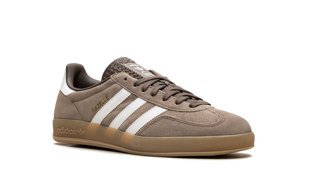 Adidas White Gazelle Indoor Earth Strata Gold Metallic Sneakers
